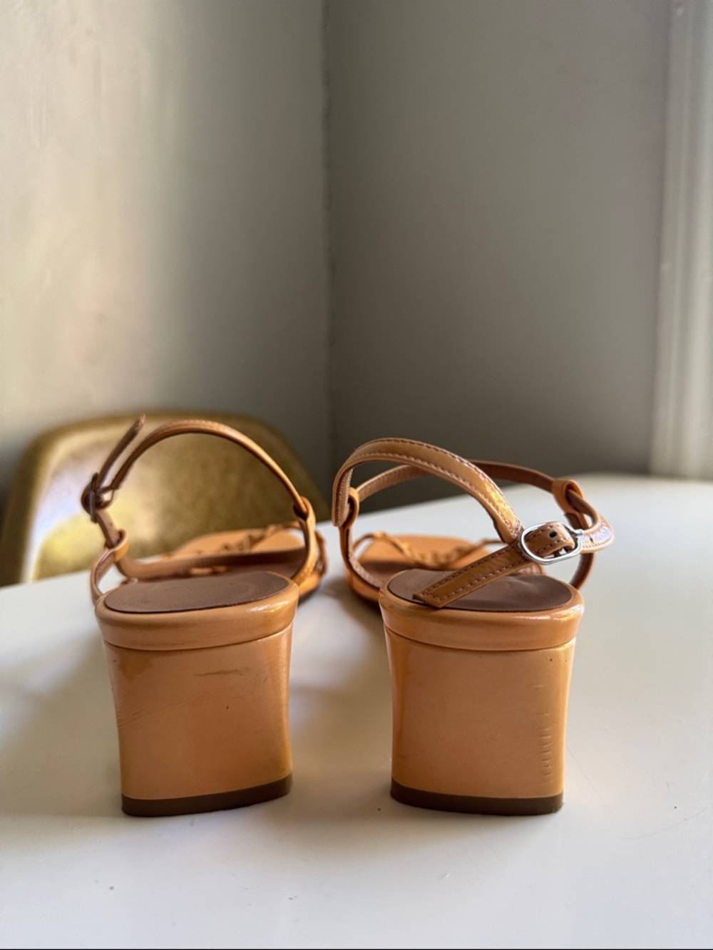 LOQ Luisa Heel Sandal in Cantaloupe Patent - Size 39 - Picture 3 of 7